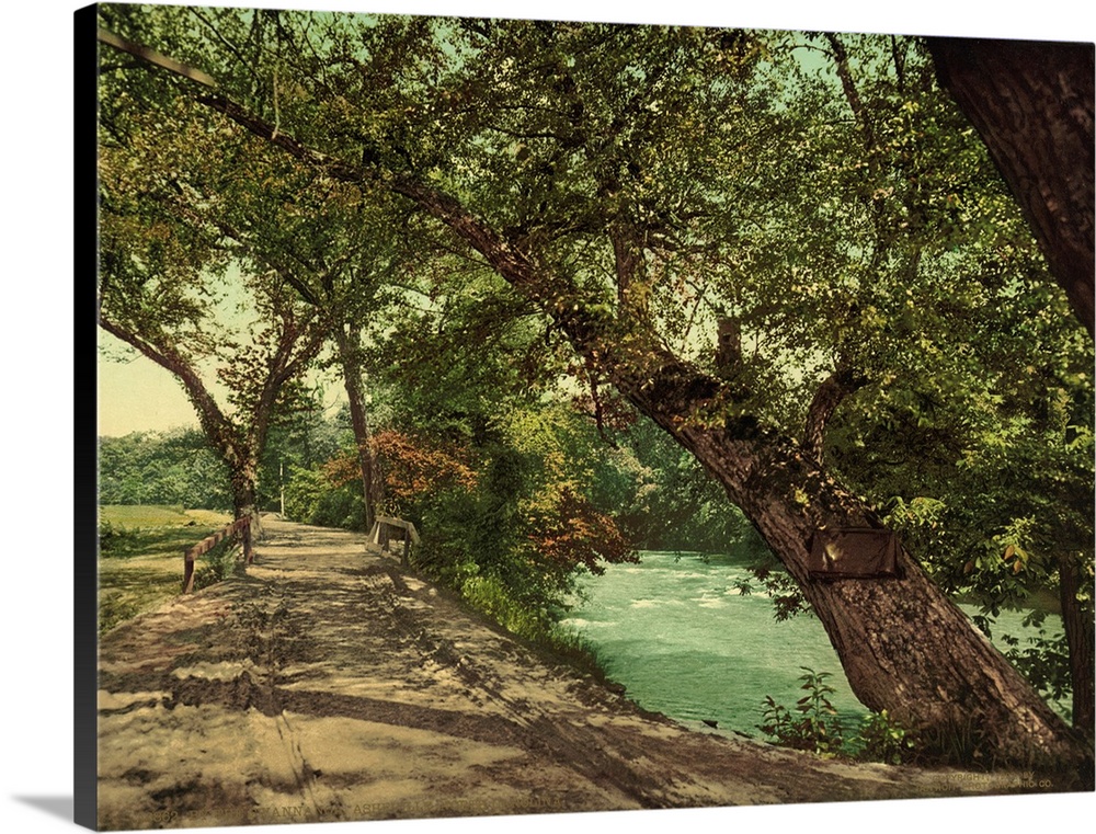 Hand colored photograph of by the Swannanoa, Asheville, North Carolina.