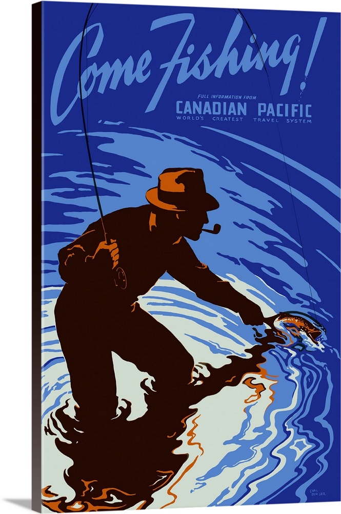Canadian Pacific Fly Fishing Solid-Faced Canvas Print
