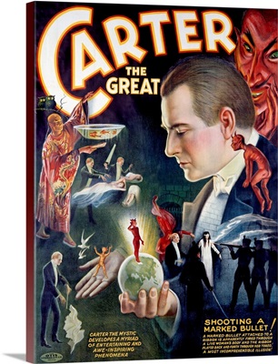 Carter the Great, Shooting a Marked Bullet , Vintage Poster