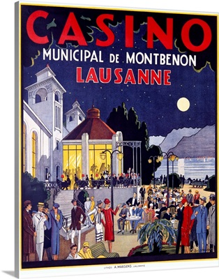 Casino Lausanne, Vintage Poster, by Jacomo