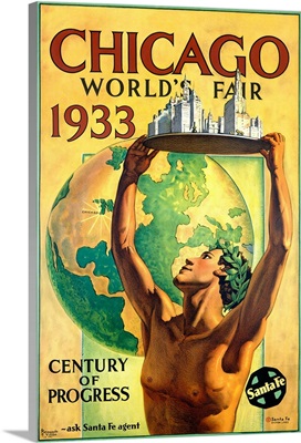 Chicago, Worlds Fair 1933, Vintage Poster, by Hernando Villa
