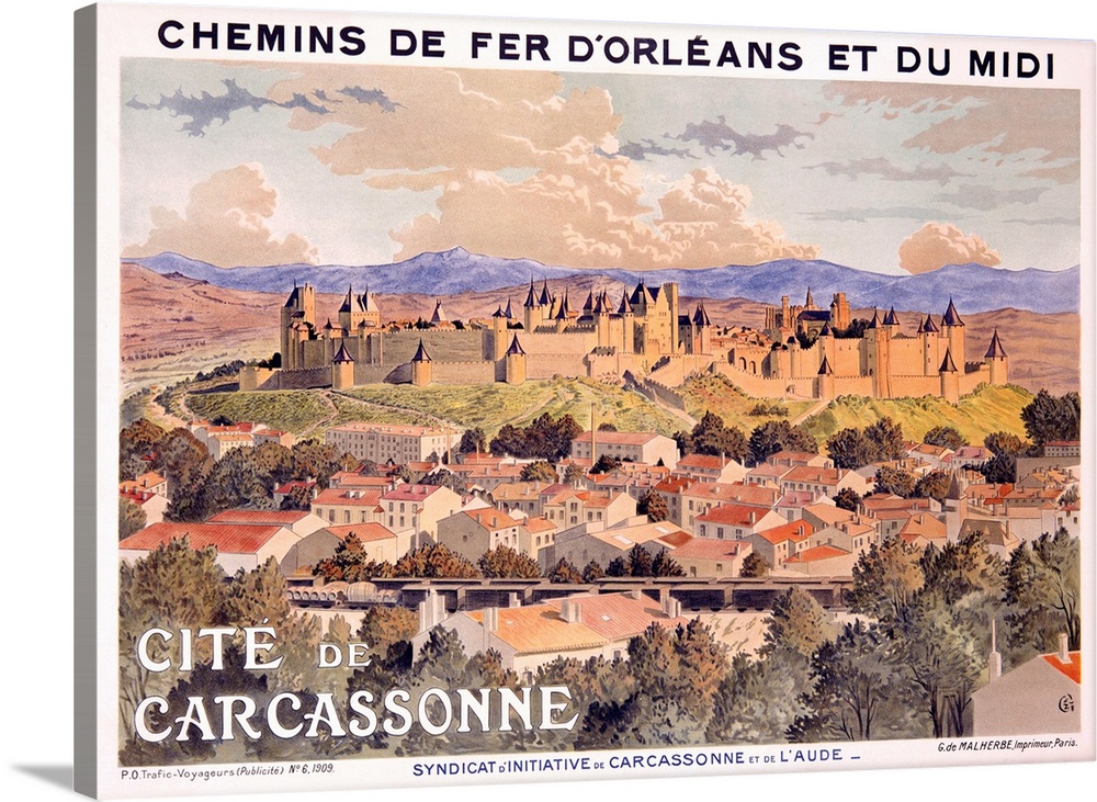 Cite de Carcassone, Vintage Poster, by Eugene Grasset