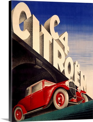 Citroen, C4 Automobile, Vintage Poster