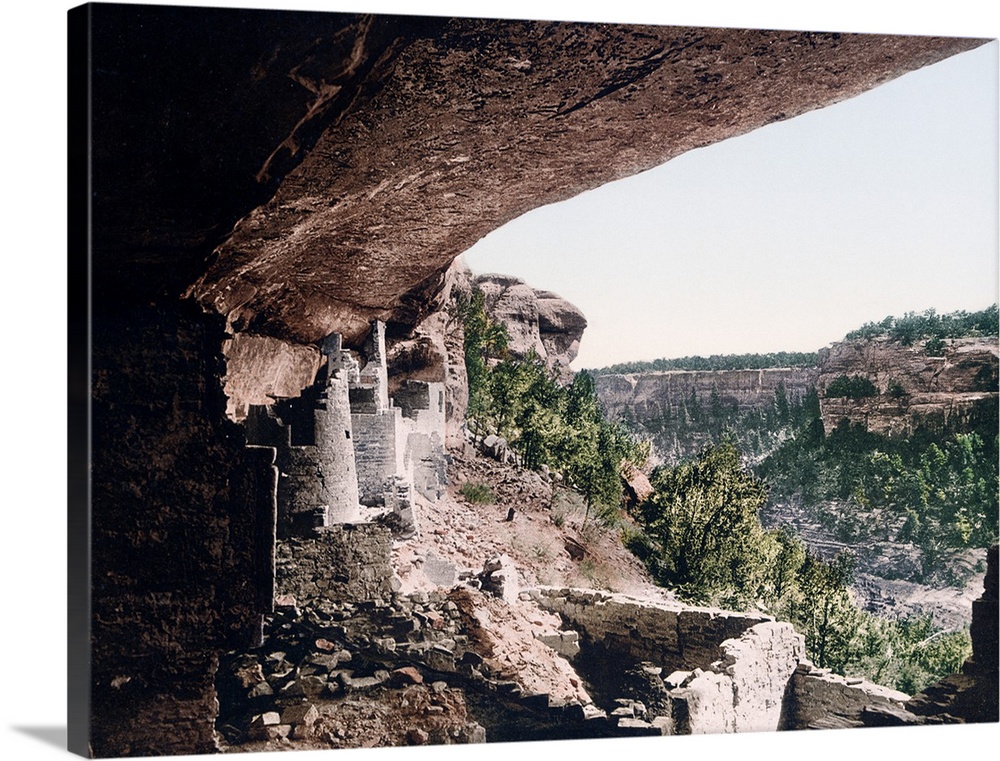 Cliff Palace Mesa Verde From the Ruins Colorado Vintage Photograph