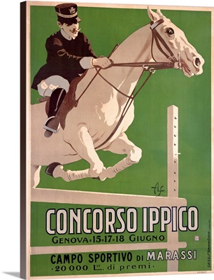 Concorso Ippico, Campo Sportivo di Marassi, Vintage Poster