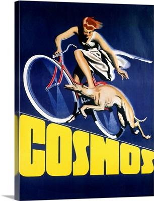 Cosmos Greyhound Bicycle, Vintage Poster