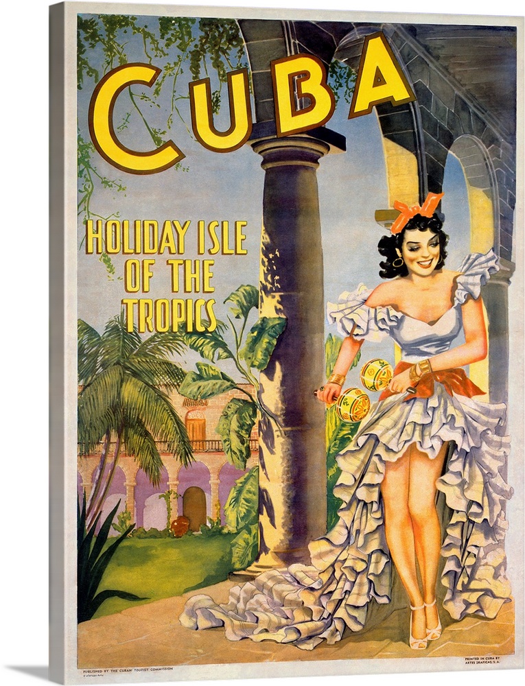 Cuba, Holiday Isle of the Tropics, Vintage Poster