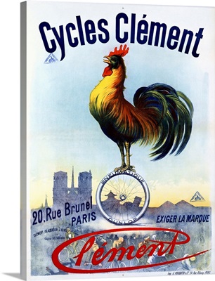 Cycles, Clement, Exiger La Marque, Vintage Poster