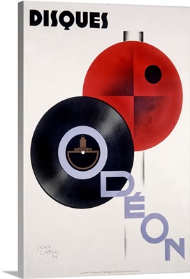 Disques, Odeon, Vintage Poster, by Jean Carlu