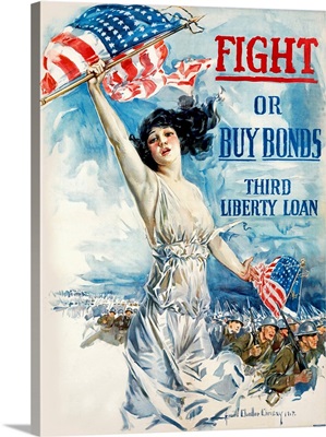 Fight or Buy Bonds, WWI, Vintage Poster, by Howard Chandler Christey