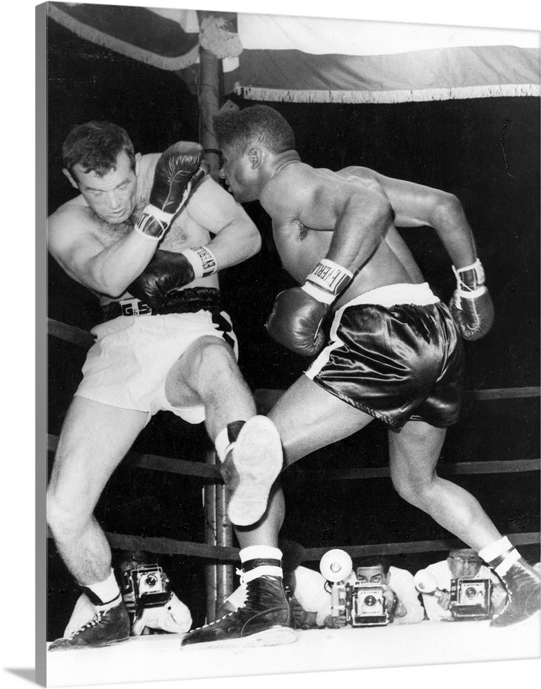 Floyd Patterson of the USA, fighting Ingemar Johansson of Sweden in New York