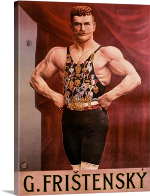 Fristensky, Strong Man, Vintage Poster