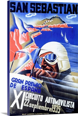 Gran Premio de Espana, San Sebastian, 1935, Vintage Poster, by Viejo Santamarto Acebo