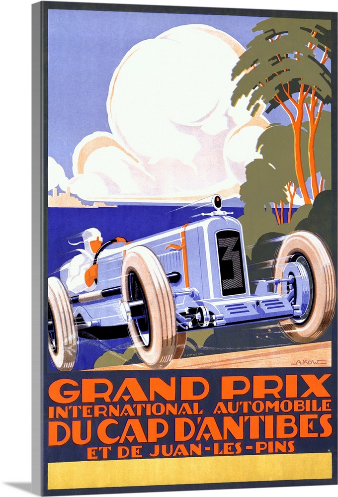Grand Prix, International Automobile, Vintage Poster