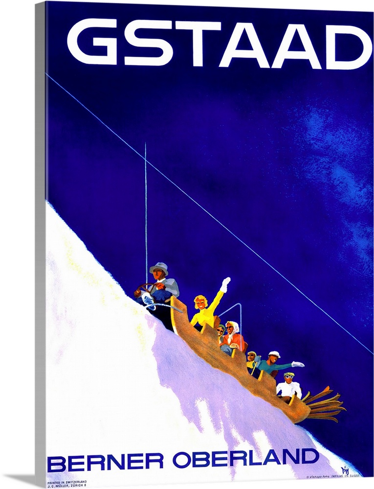 Gstaad, Berner Oberland, Vintage Poster, by Alex W. Diggelmann