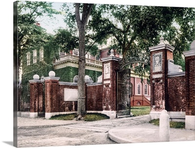 Harvard Gate Harvard University Massachusetts Vintage Photograph