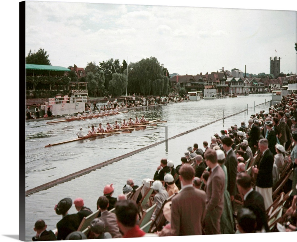 Westminster School Eight winning heat 2 of the Princess Elizabeth Challenge Cup from previous holders Bedford School at He...