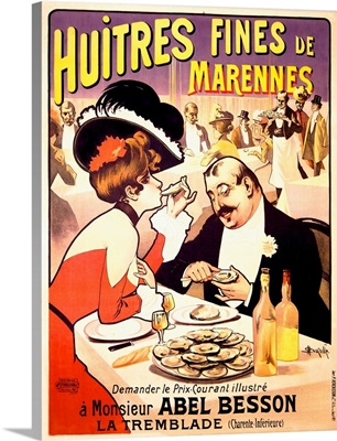 Huitres Fines de Marennes, Vintage Poster