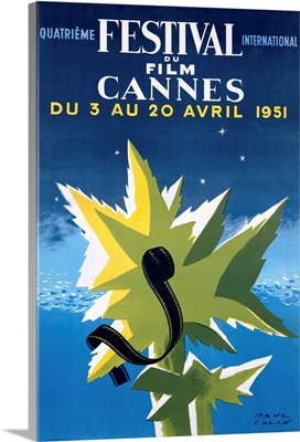 International Film Festival, Cannes, 1951, Vintage Poster, by Paul Colin