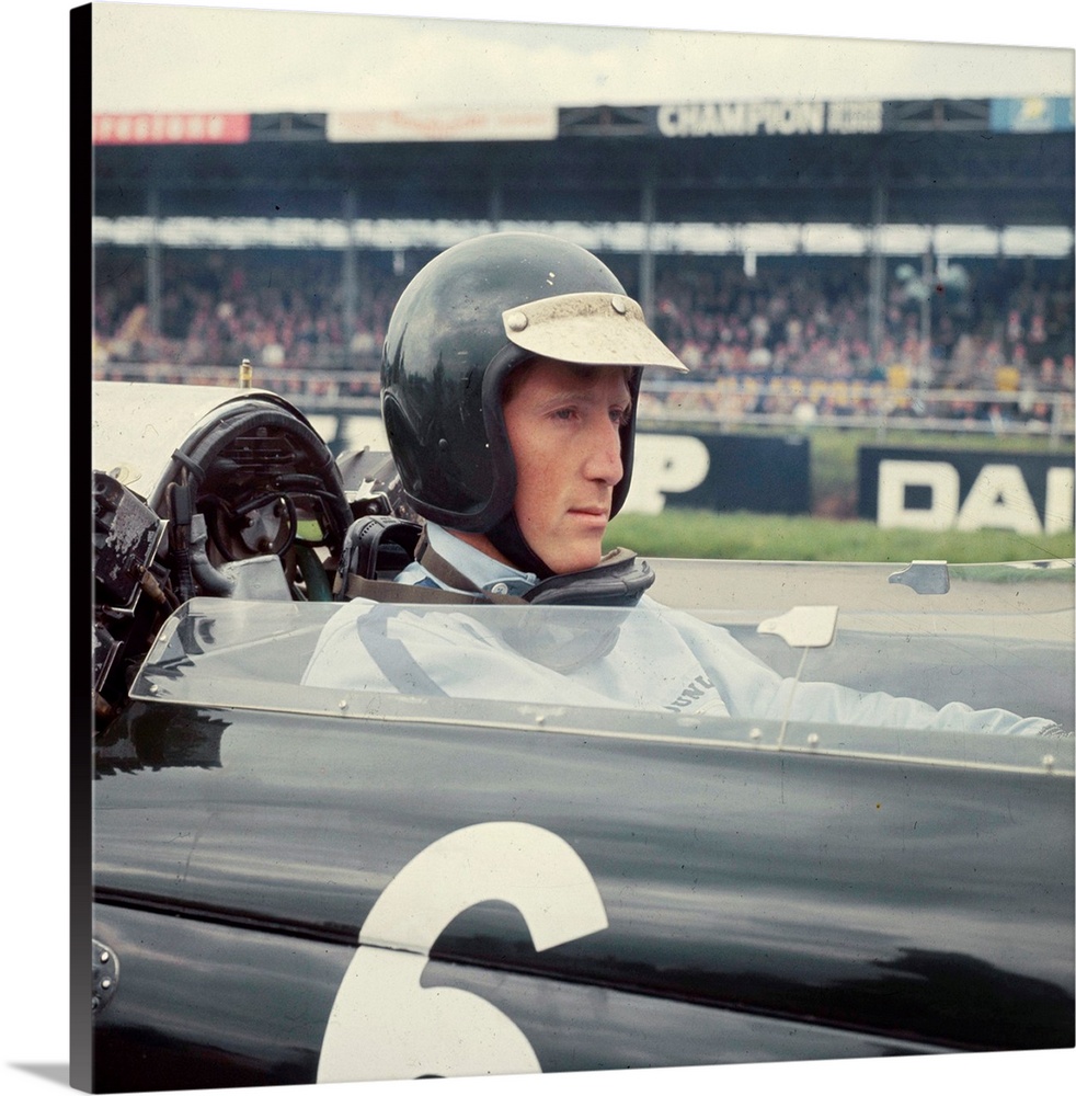 May 1966:  Austrian racing driver Jochen Rindt (1942 - 1970) in a Cooper Maserati at Siverstone racetrack