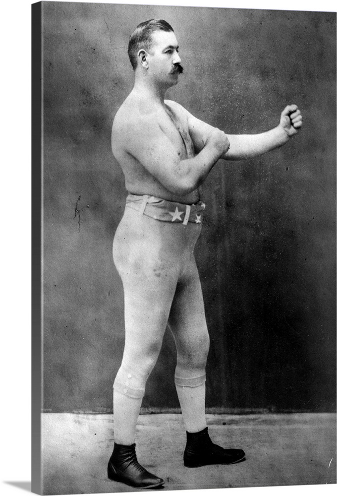 US pugilist John Lawrence Sullivan (1858 - 1918), the last bare-knuckle heavyweight champion