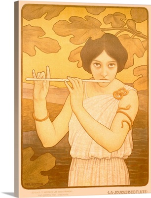 La Joyeuse de Flute, Vintage Poster, by Paul Berthon
