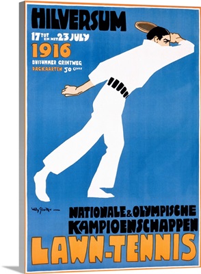 Lawn Tennis, Vintage Poster, by Jan Willem Sluiter