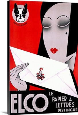 Le Papier a Lettres Distingue, Vintage Poster