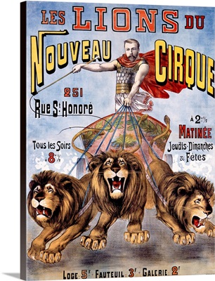 Les Lions du Nouveau Cirque, Vintage Poster, by C. Levy