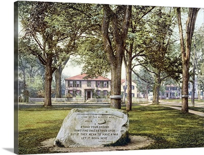 Line of the Minute Men Memorial Lexington Massachusetts Vintage Photograph