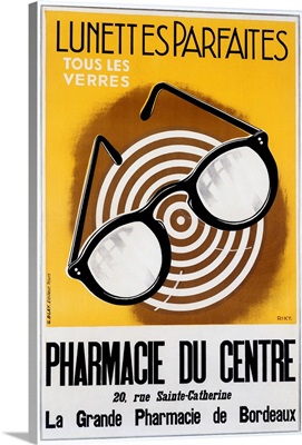 Lunettes Parfaites, Eyeglasses, Vintage Poster