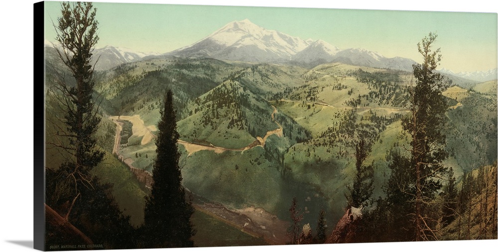 Hand colored photograph of Marshall pass, Colorado.