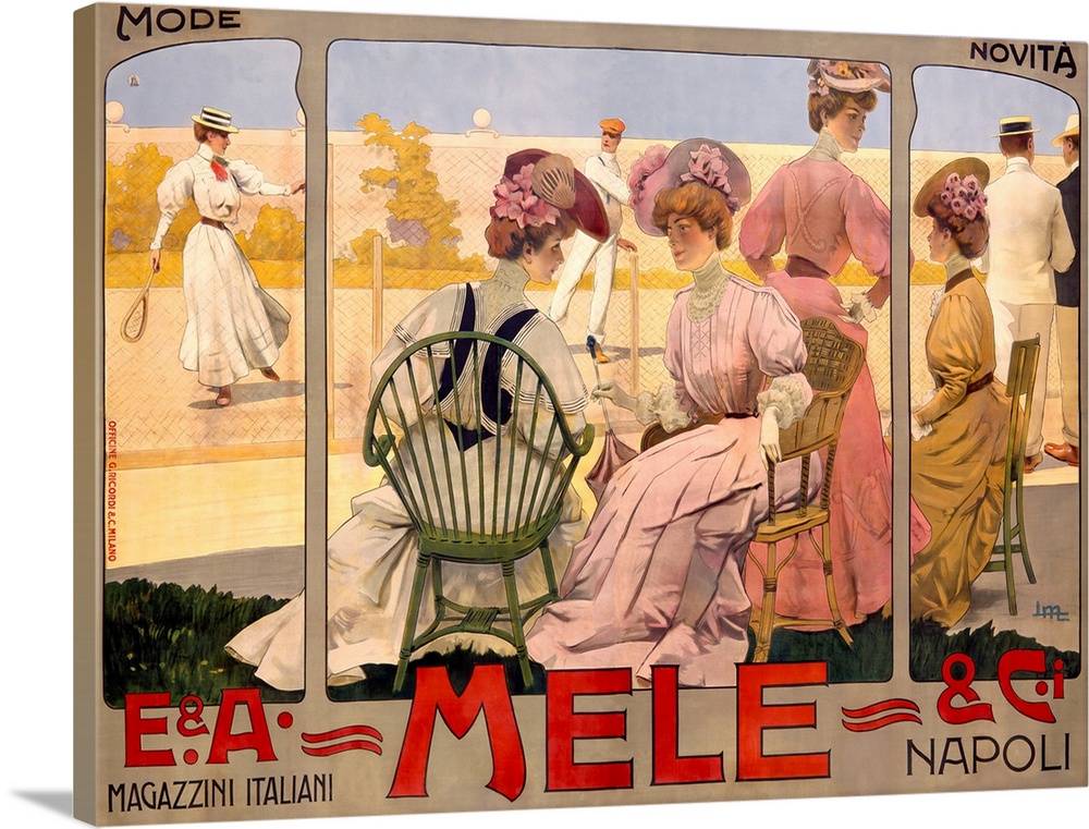 Italian Vintage Poster, Mele Cover, Tennis