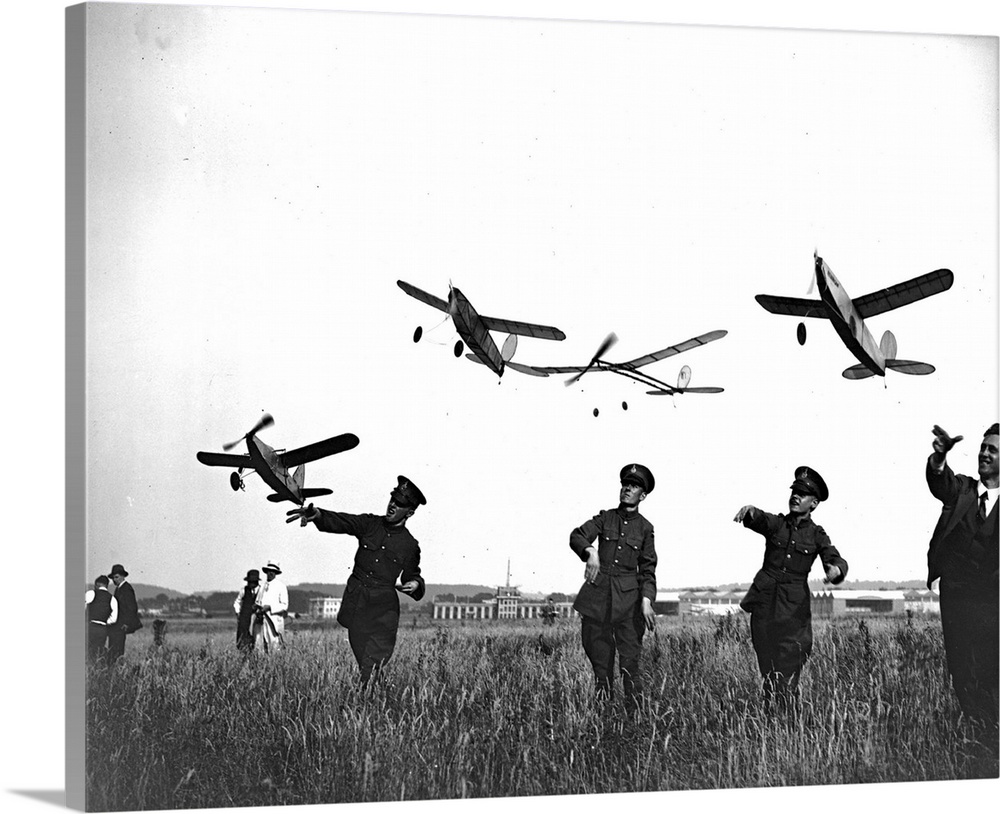 Members of the RAF at the Model Aeroplane Club at play
