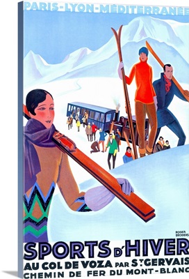 Mont Blanc, Sports d Hiver, Vintage Poster, by Roger Broders
