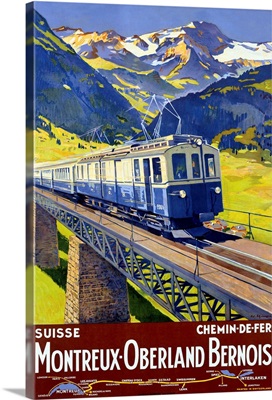 Montreaux Oberland Bernois, Suisse, Vintage Poster, by Elzingre