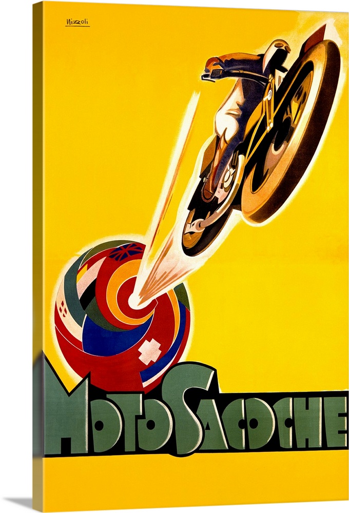 Moto Sacoche, Vintage Poster, by Marcello Nizzoli Wall Art, Canvas Prints,  Framed Prints, Wall Peels
