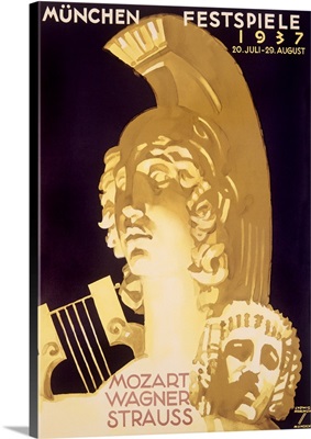 Munich Music Festival, 1937, Vintage Poster, by Ludwig Hohlwein