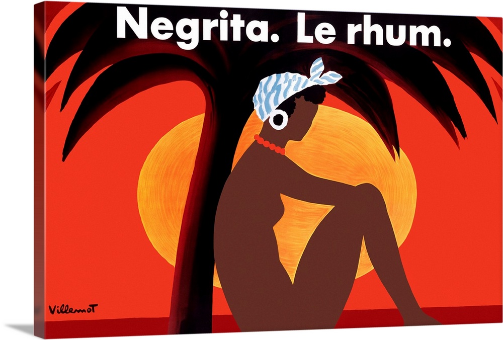Negrita Le Rhum, Vintage Poster, by Bernard Villemot