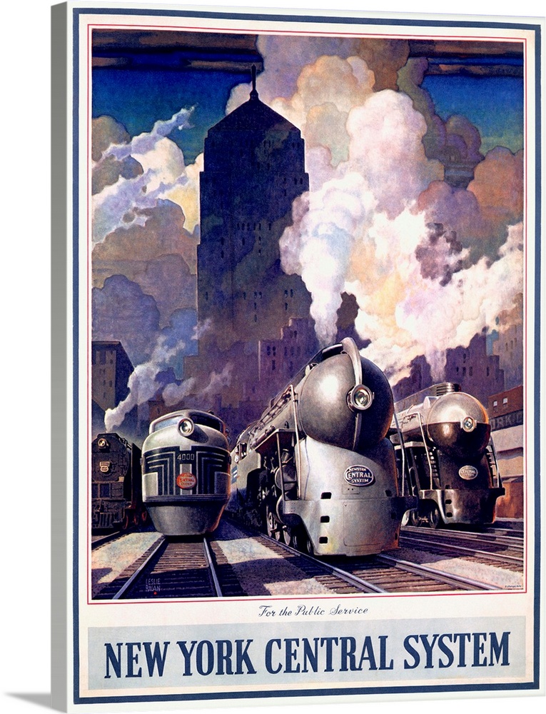 New York Central Train System Vintage Advertising Poster