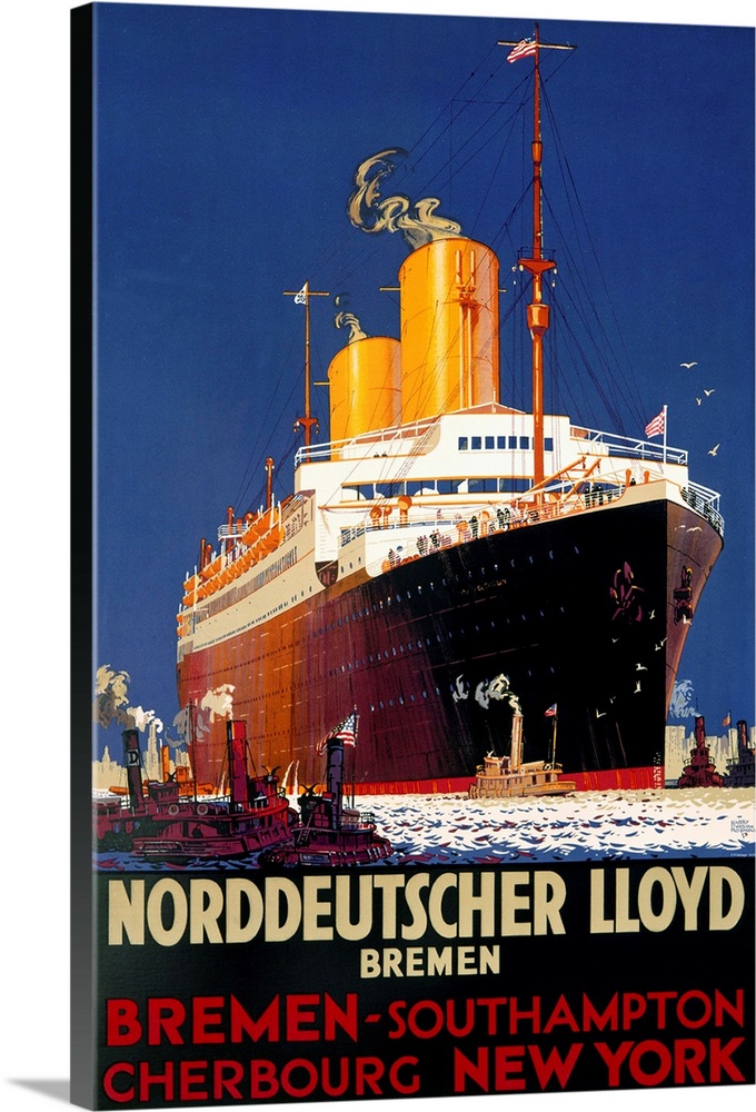Europa Columbus Poster 12 x 18 North German Lloyd Bremen 