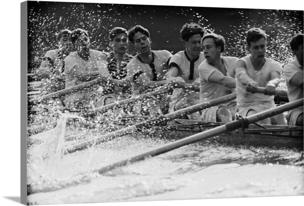 26th March 1949:  Members of the Oxford University rowing team during the University boat race between Oxford and Cambridg...