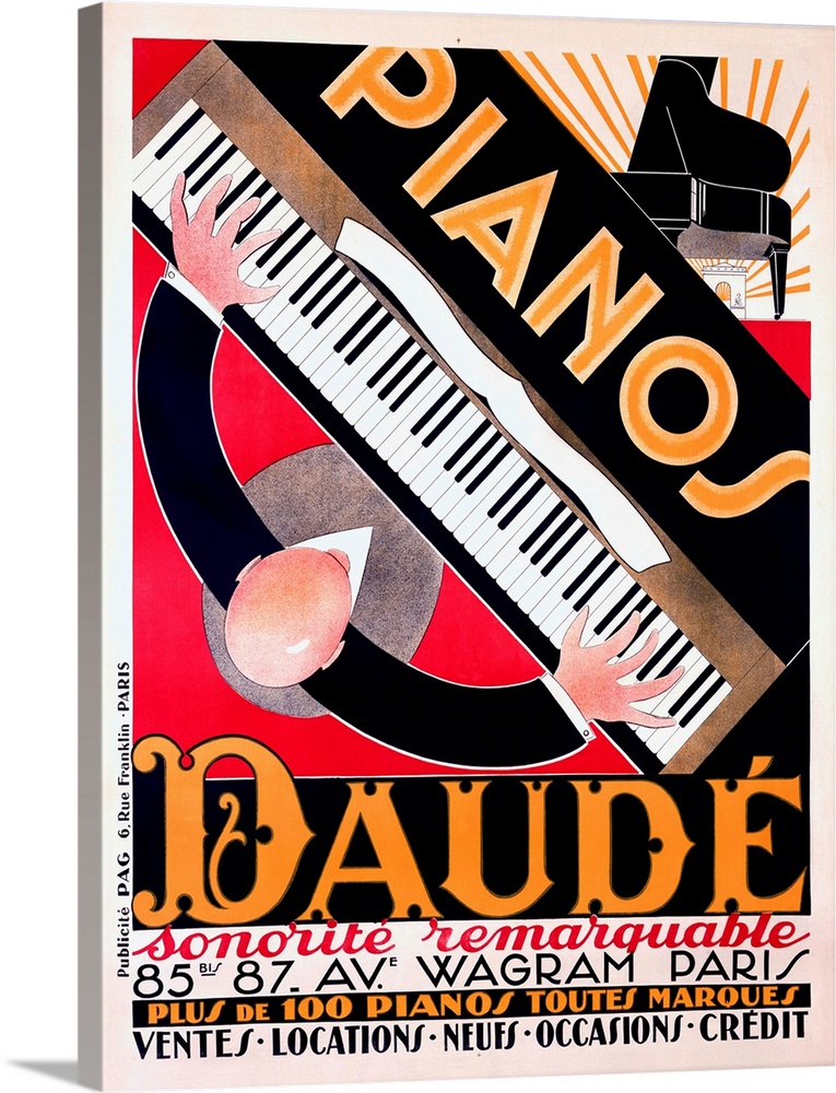 Paris Daube Piano Sales Vintage Advertising Poster
