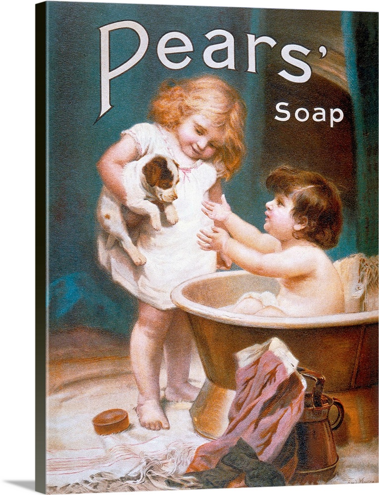 Pears Soap Childrens Puppy Vintage Advertising Poster