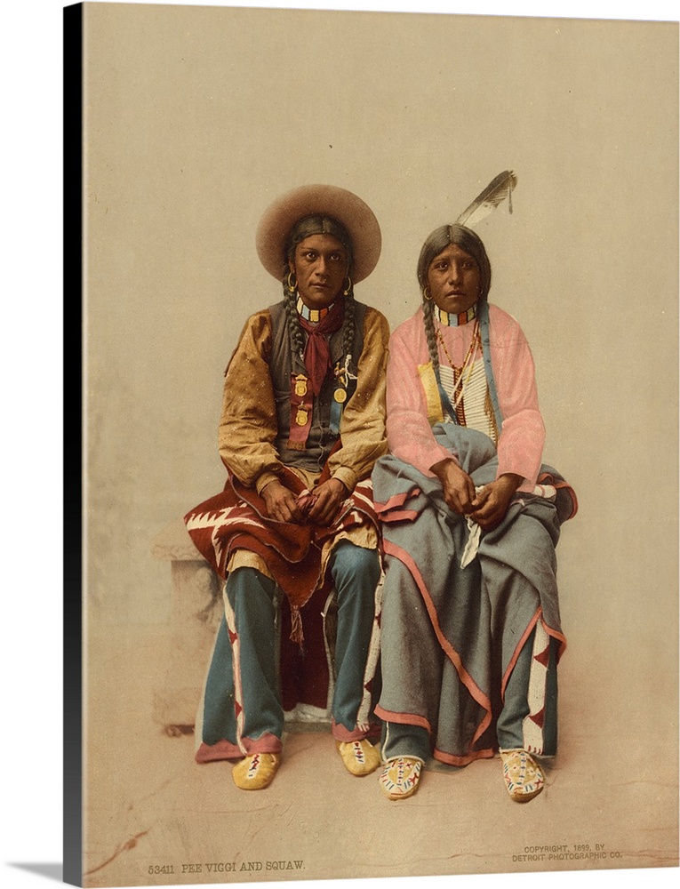 Hand colored photograph of Pee Viggi and Squaw.