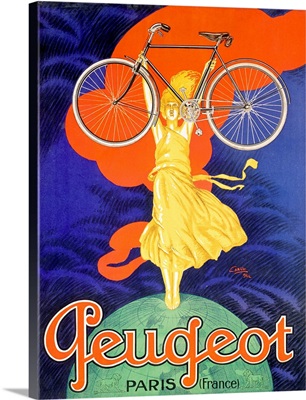 Peugeot Bicycle, Paris, Vintage Poster, by Jean Carlu