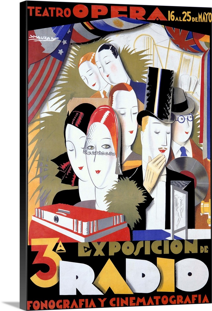 Radio, Vintage Poster, by Achille Luciano Mauzan