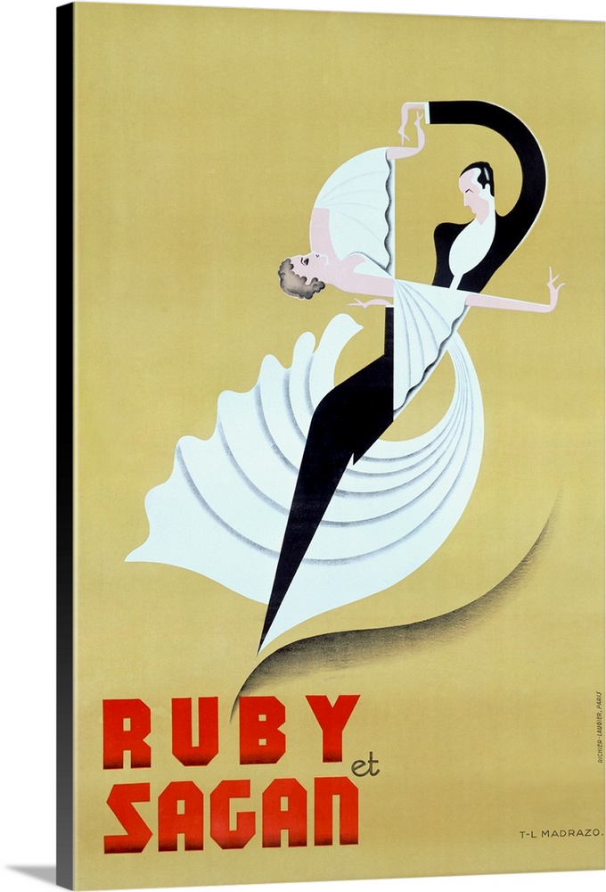 Ruby et Sagan, T.L. Madrazo, Vintage Poster Wall Art, Canvas Prints ...