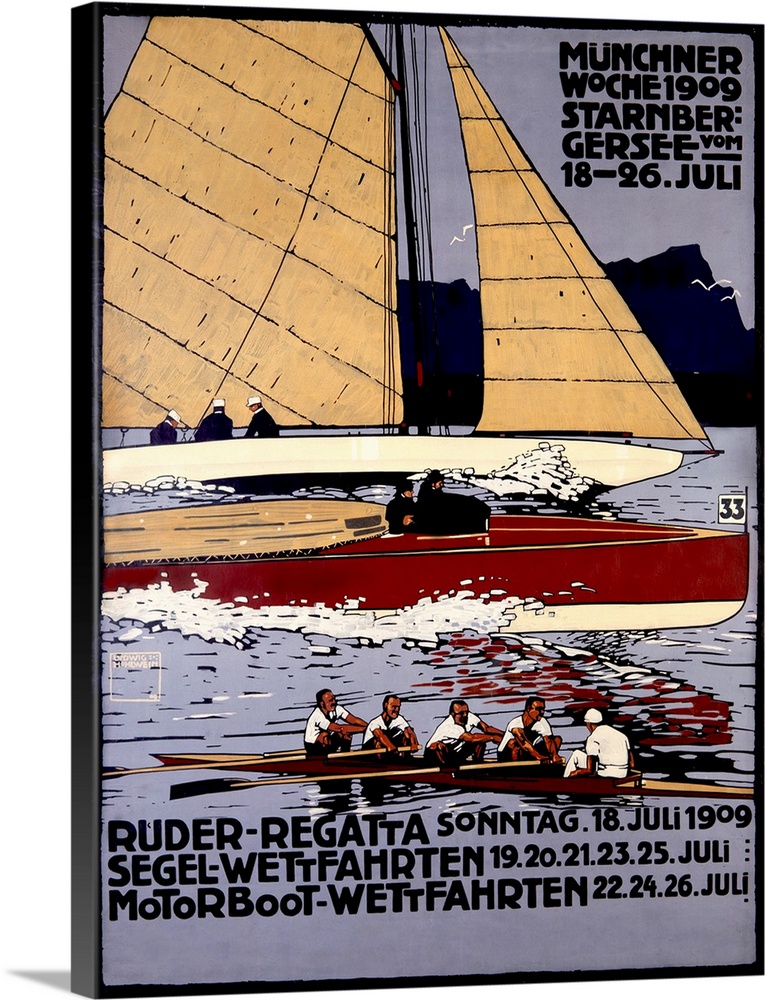 Ruder Regatta Munchner Woche, Vintage Poster
