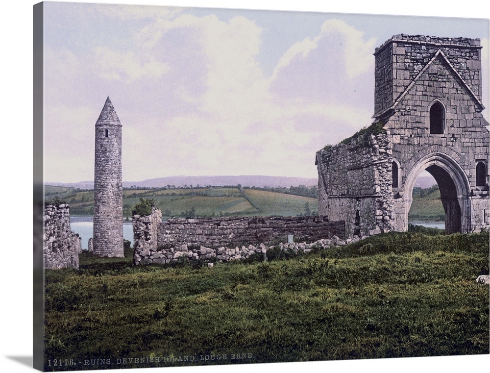 Ruins Devenish Island Lough Erne